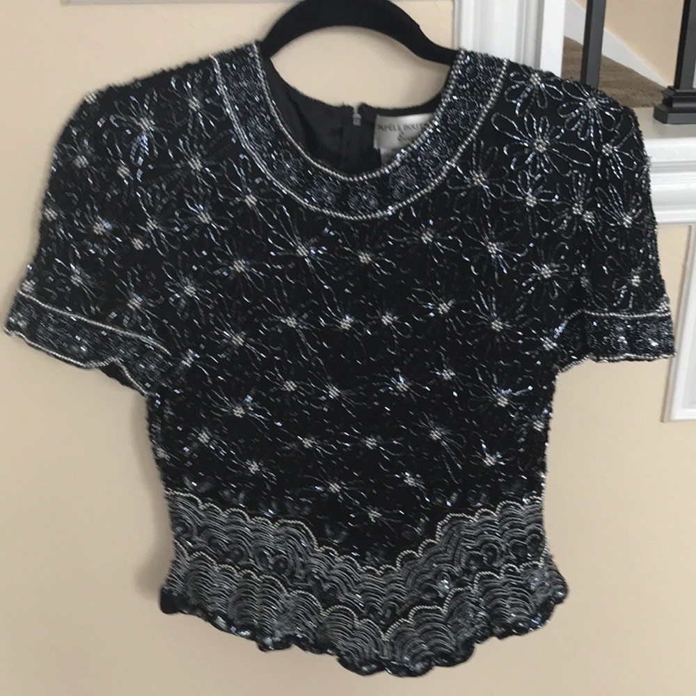 💝 Flower Beading blouse.